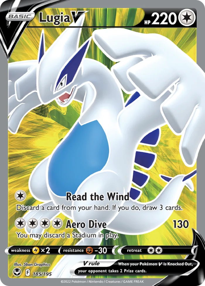 Lugia V #185 Silver Tempest Pokemon card
