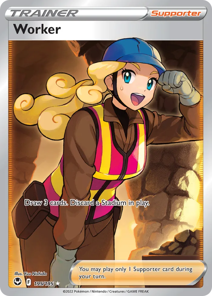 Worker #195 Silver Tempest Pokemon card