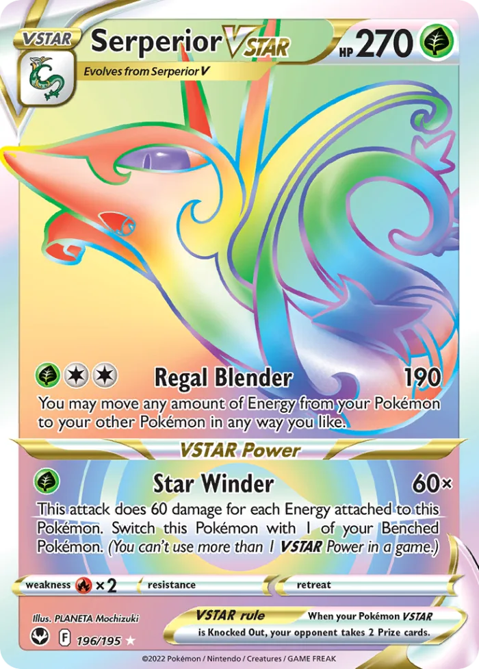 Serperior VSTAR #196 Silver Tempest Pokemon card