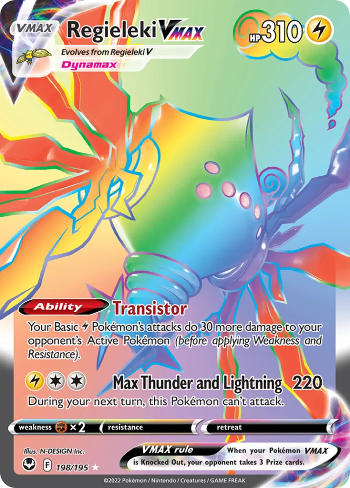 Regieleki VMAX #198 Silver Tempest Pokemon card