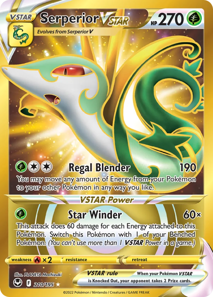 Serperior VSTAR #210 Silver Tempest Pokemon card