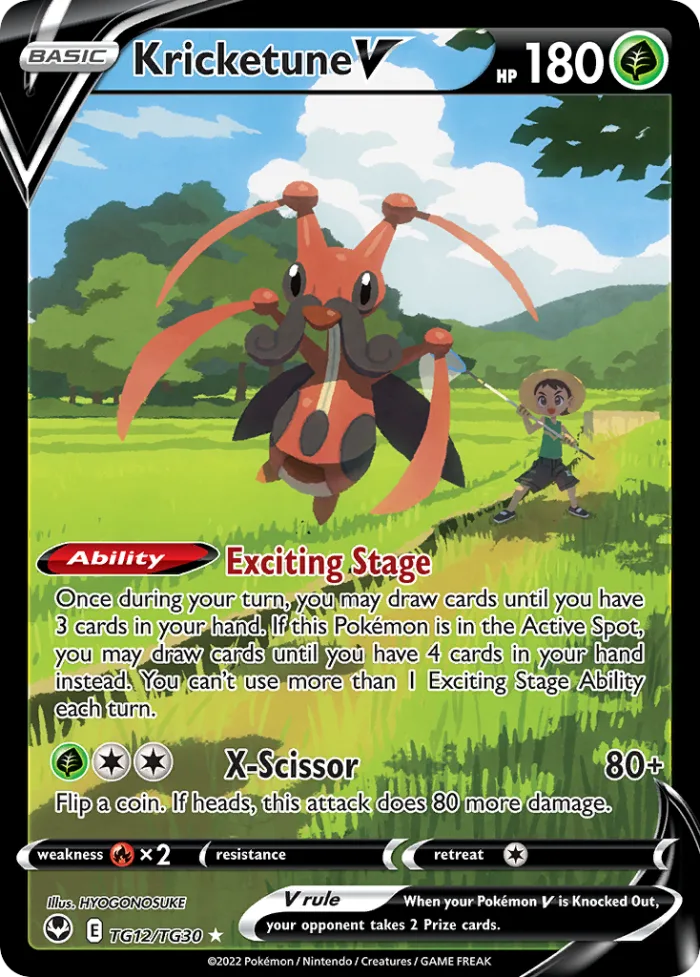 Kricketune V #TG12 Silver Tempest Pokemon card