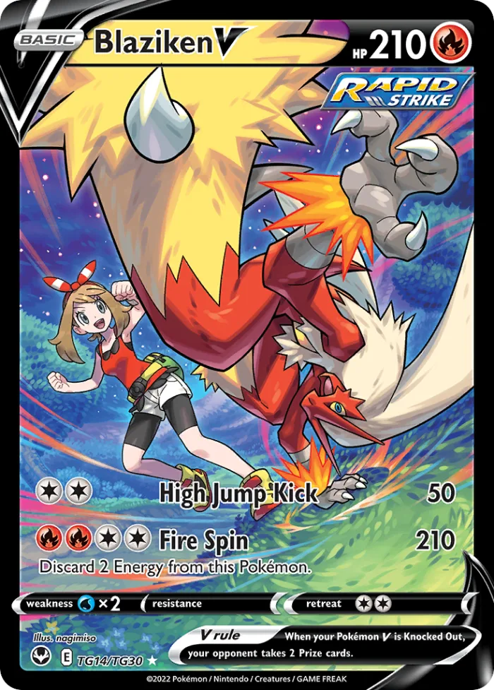 Blaziken V #TG14 Silver Tempest Pokemon card