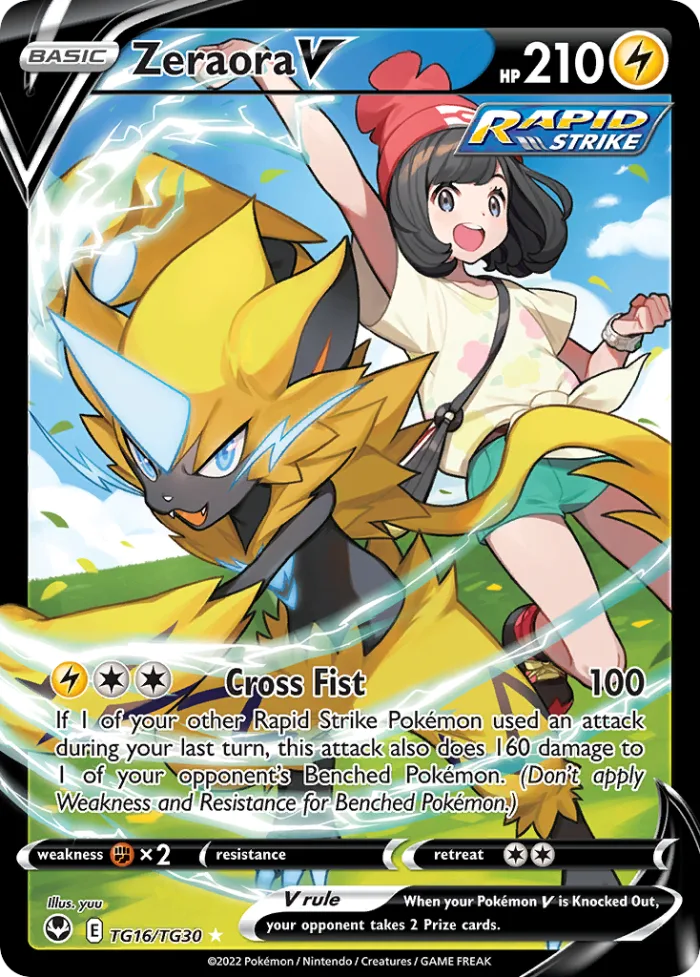 Zeraora V #TG16 Silver Tempest Pokemon card