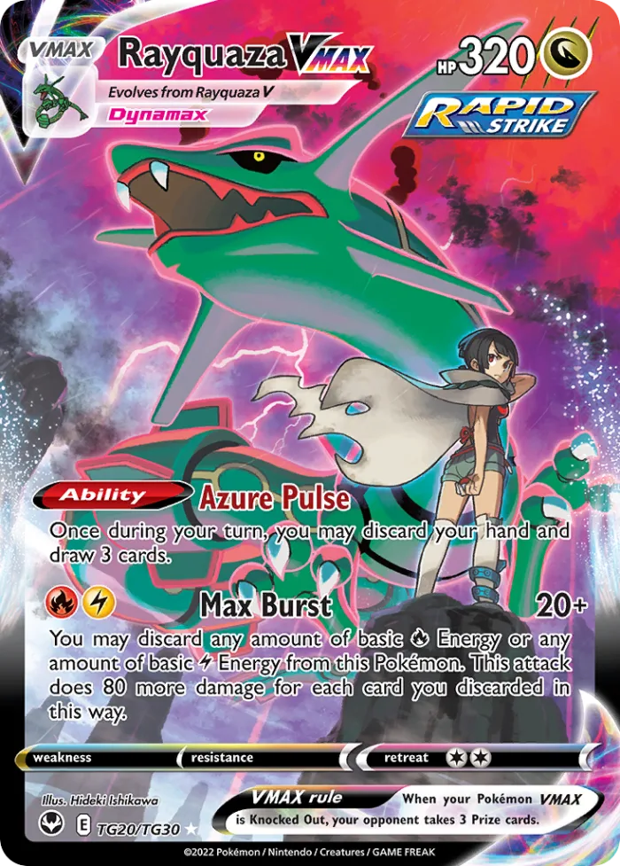 Rayquaza VMAX #TG20 Silver Tempest Pokemon card