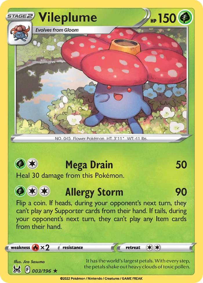 Vileplume #3 Lost Origin Pokemon card