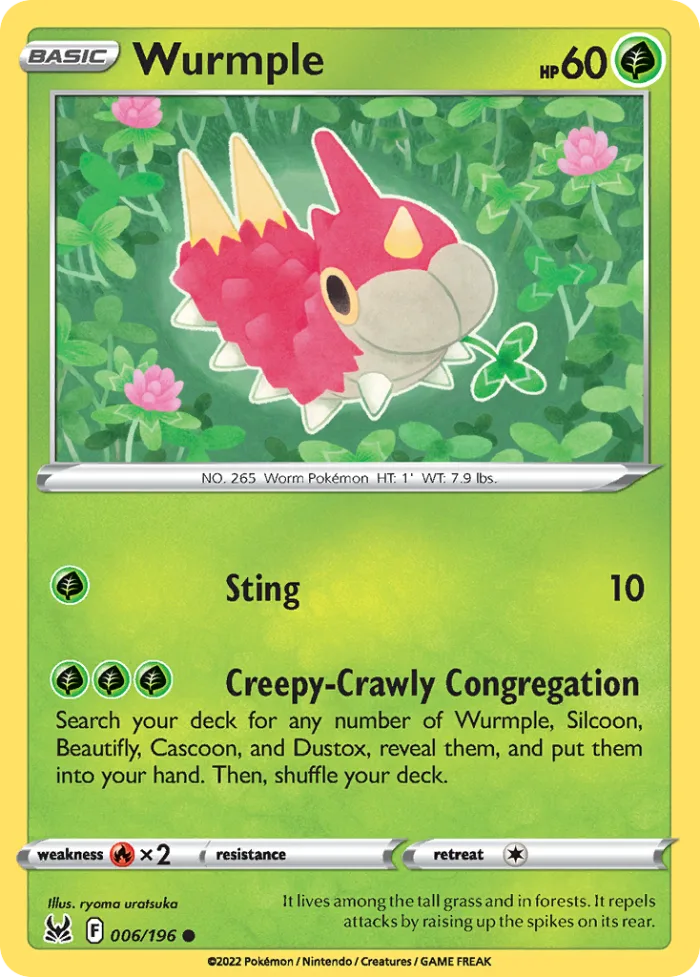 Wurmple #6 Lost Origin Pokemon card