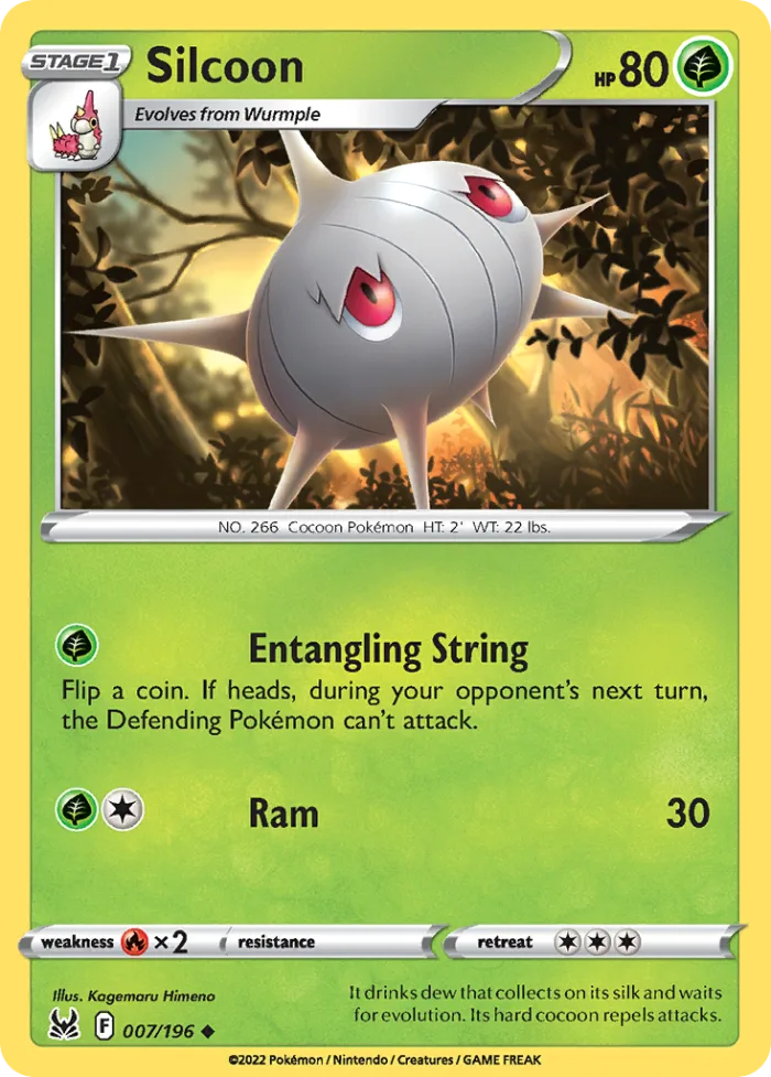 Silcoon #7 Lost Origin Pokemon card