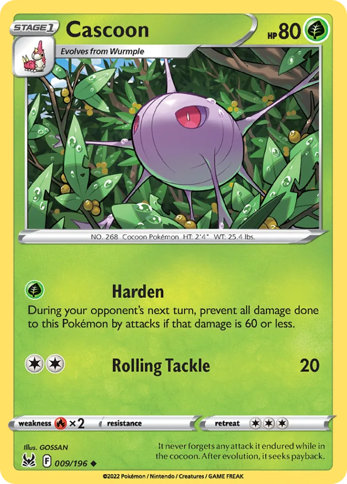 Cascoon #9 Lost Origin Pokemon card