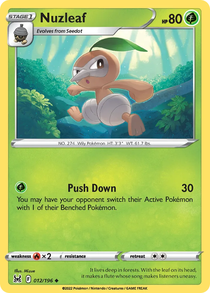 Nuzleaf #12 Lost Origin Pokemon card