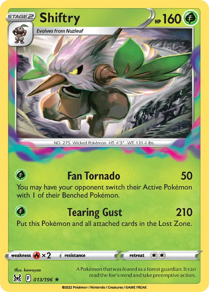 Shiftry #13 Lost Origin Pokemon card