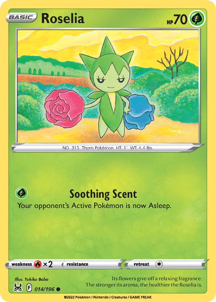 Roselia #14 Lost Origin Pokemon card