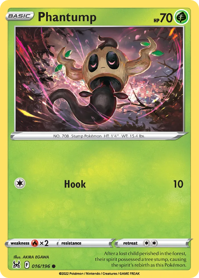 Phantump #16 Lost Origin Pokemon card