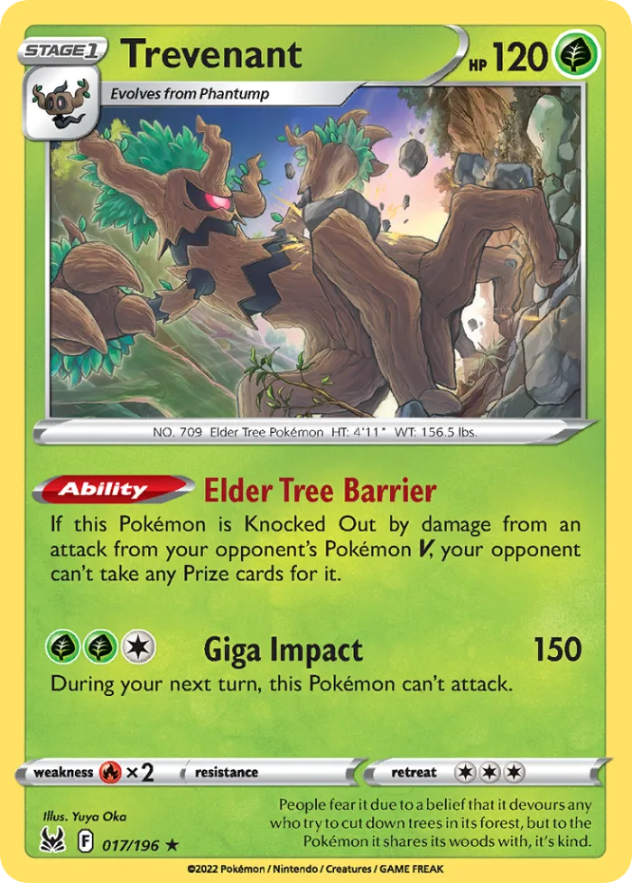 Trevenant #17 Lost Origin Pokemon card