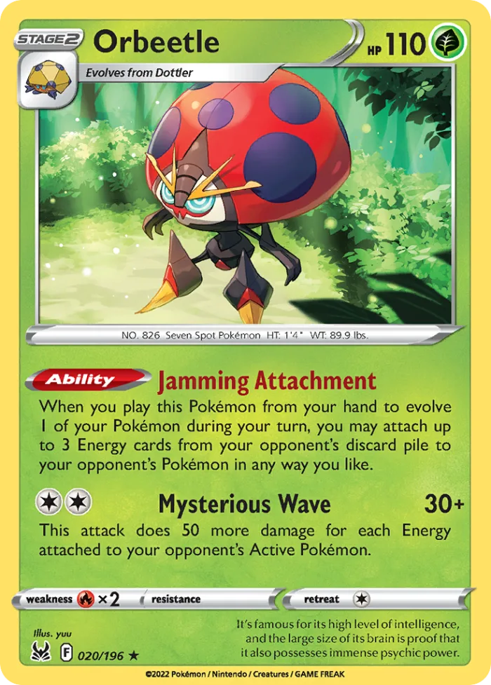 Orbeetle #20 Lost Origin Pokemon card
