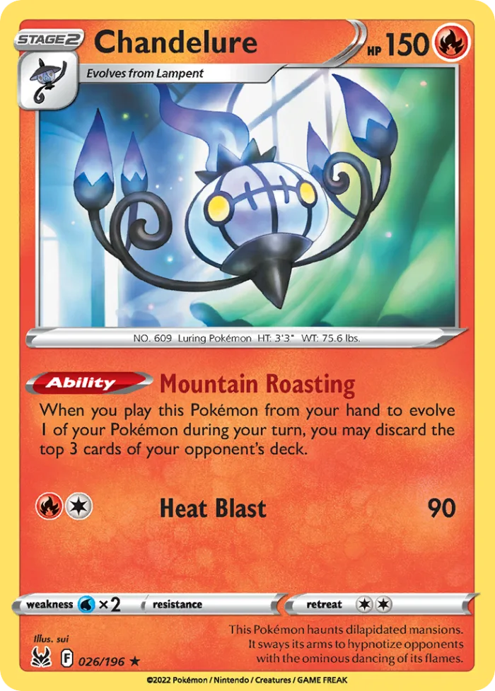 Chandelure #26 Lost Origin Pokemon card