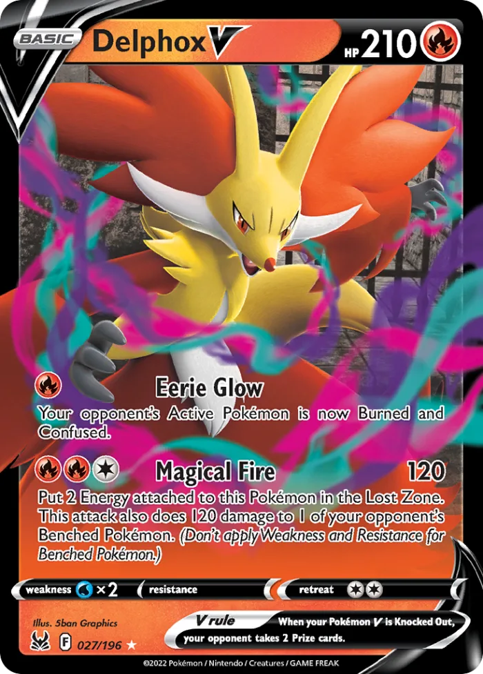 Delphox V #27 Lost Origin Pokemon card