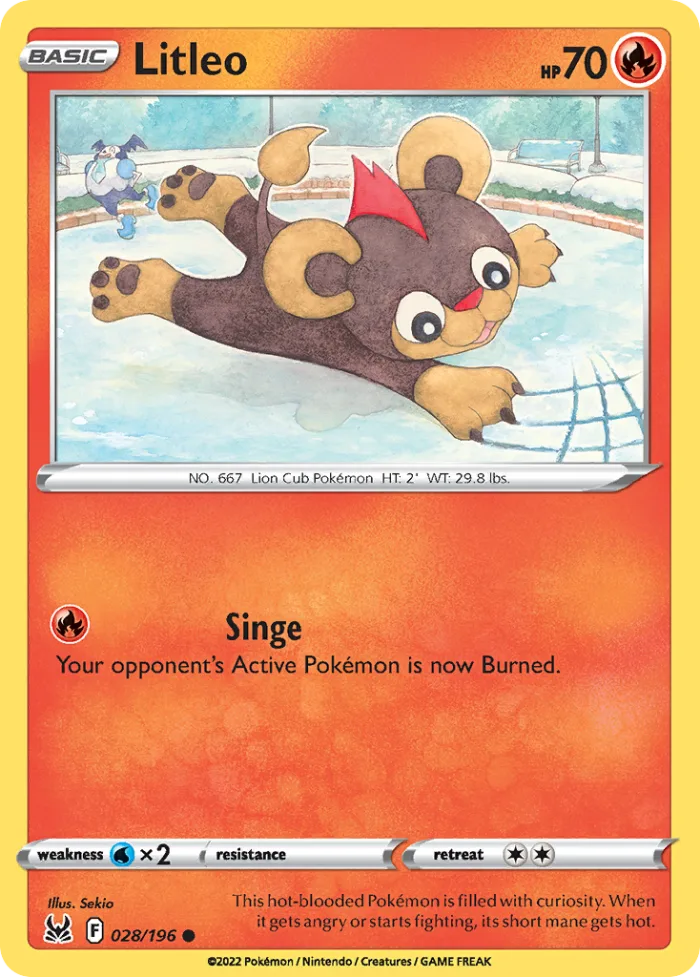 Litleo #28 Lost Origin Pokemon card