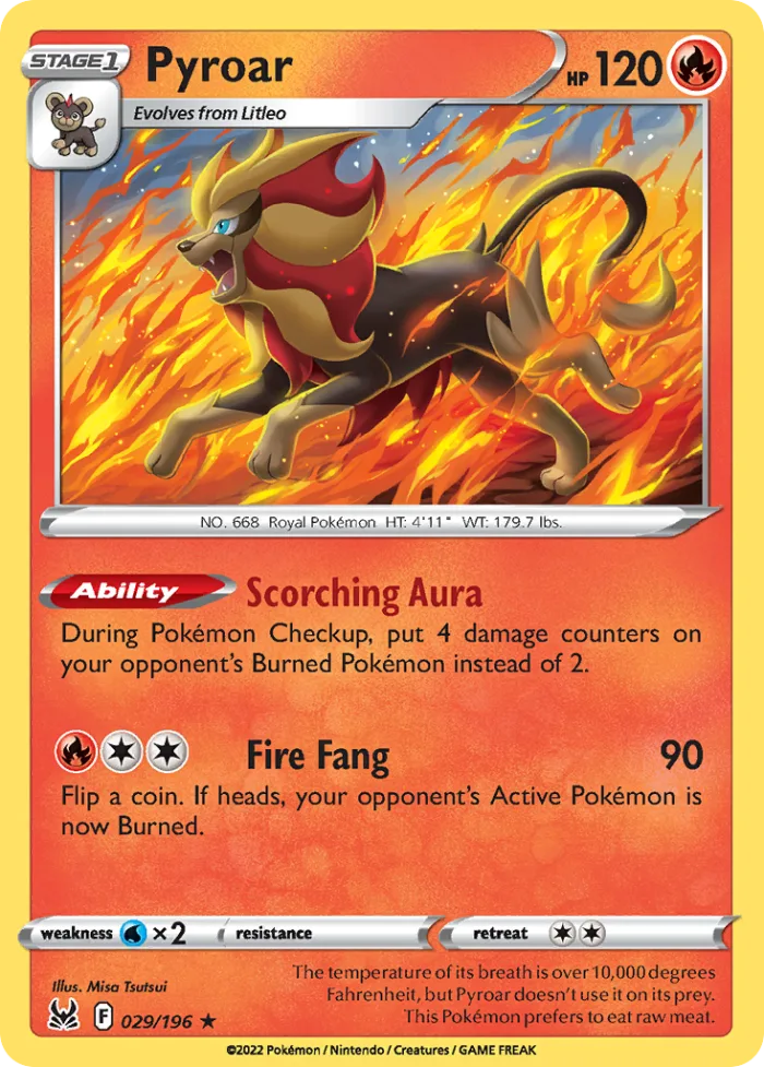 Pyroar #29 Lost Origin Pokemon card