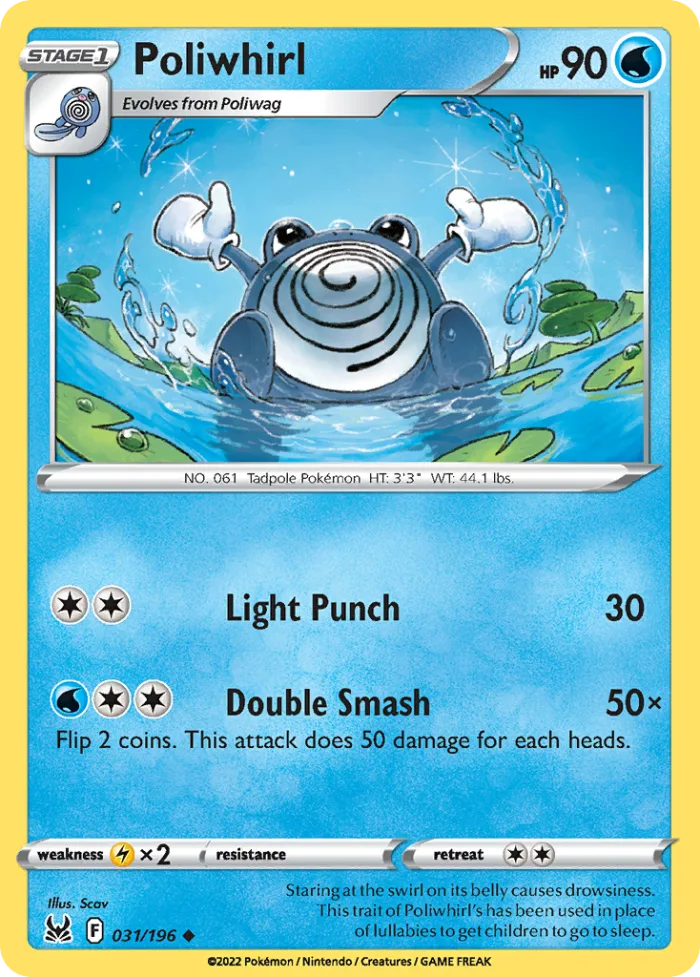 Poliwhirl #31 Lost Origin Pokemon card
