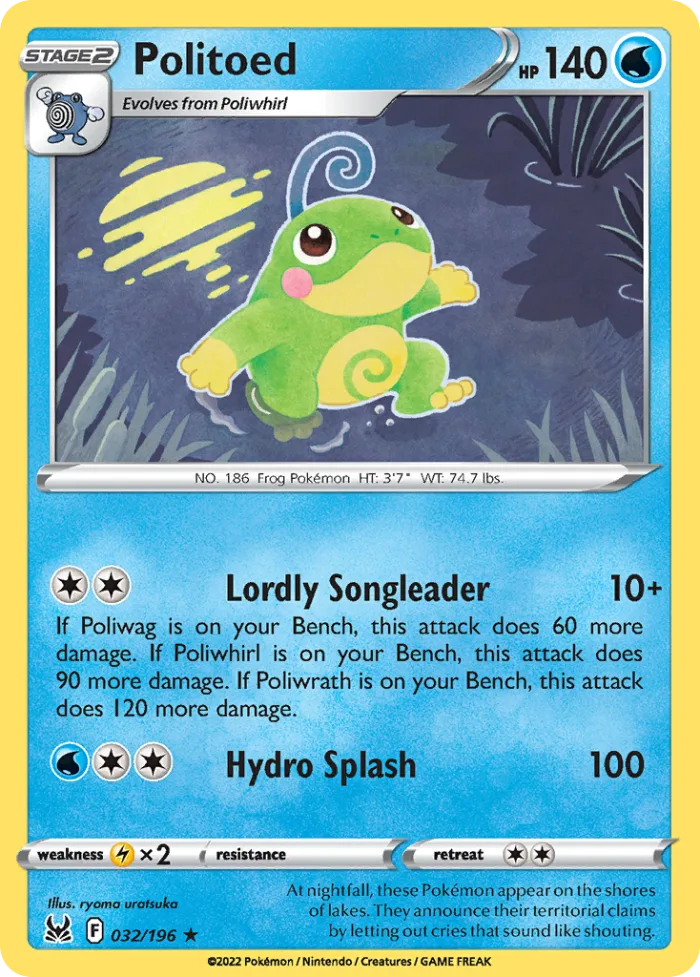 Politoed #32 Lost Origin Pokemon card