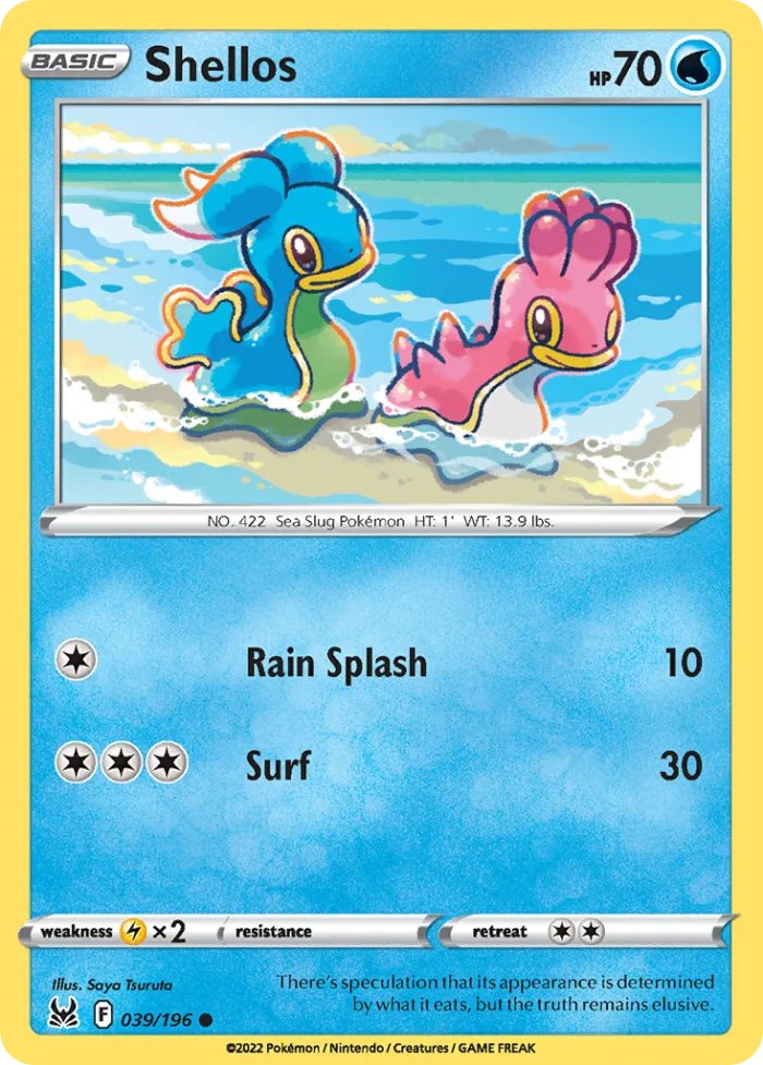 Shellos #39 Lost Origin Pokemon card