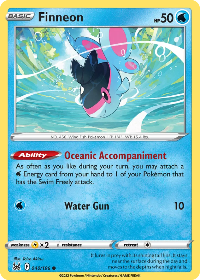 Finneon #40 Lost Origin Pokemon card