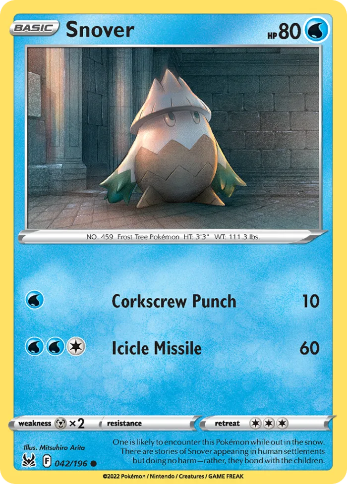 Snover #42 Lost Origin Pokemon card