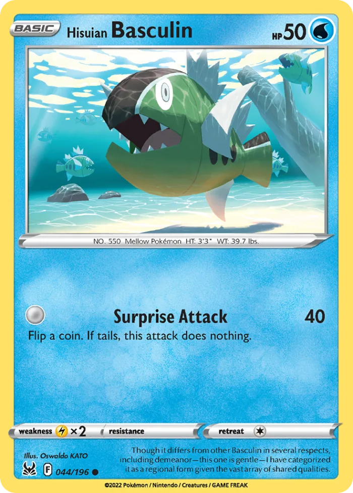Hisuian Basculin #44 Lost Origin Pokemon card