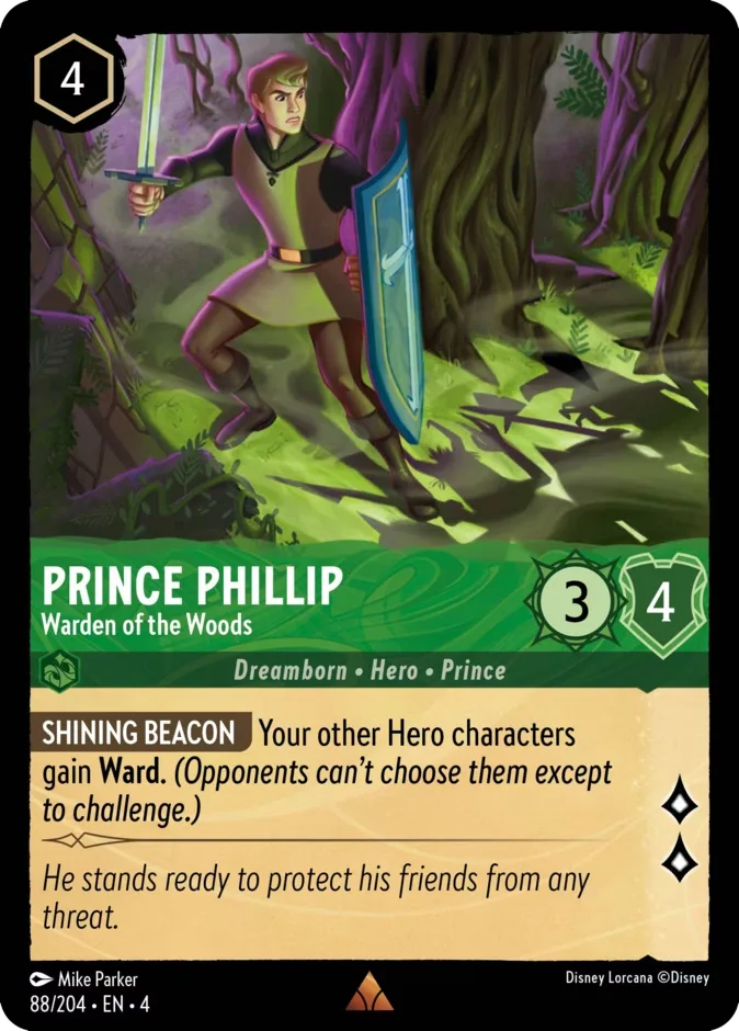 Prince Phillip #88 Ursula's Return Disney Lorcana card