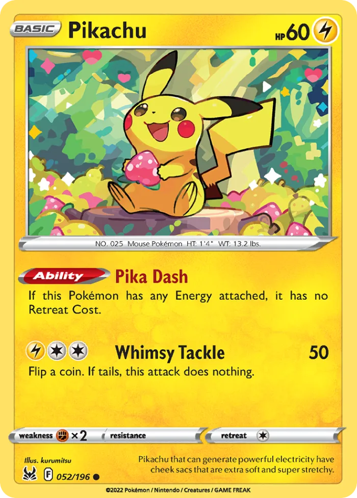 Pikachu #52 Lost Origin Pokemon card