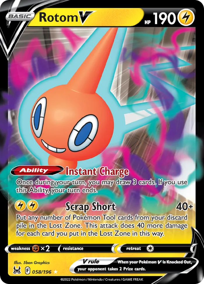 Rotom V #58 Lost Origin Pokemon card
