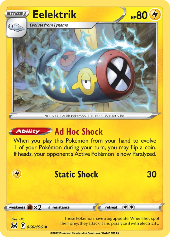 Eelektrik #60 Lost Origin Pokemon card