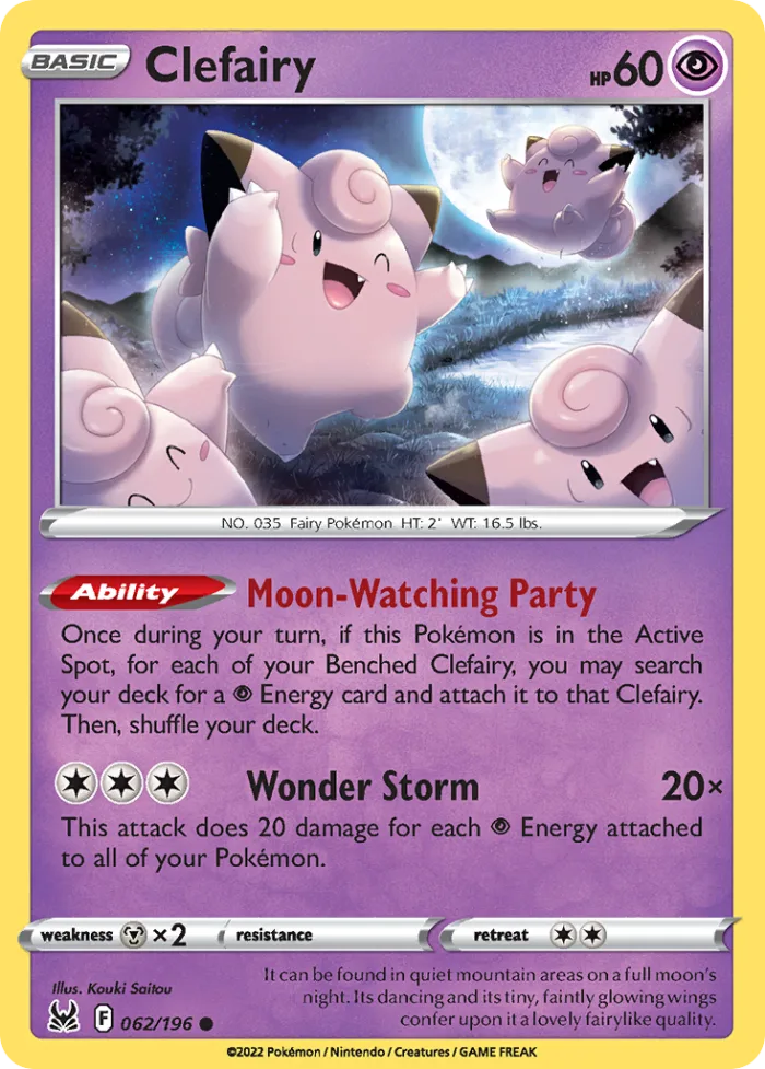 Clefairy #62 Lost Origin Pokemon card