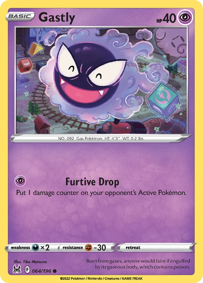 Gastly #64 Lost Origin Pokemon card