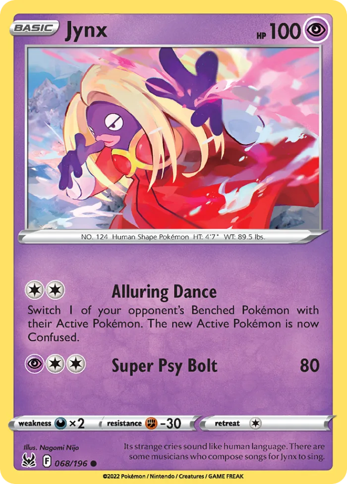 Jynx #68 Lost Origin Pokemon card