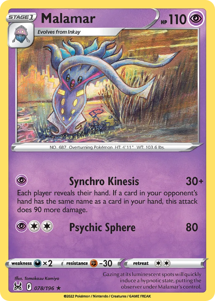 Malamar #78 Lost Origin Pokemon card