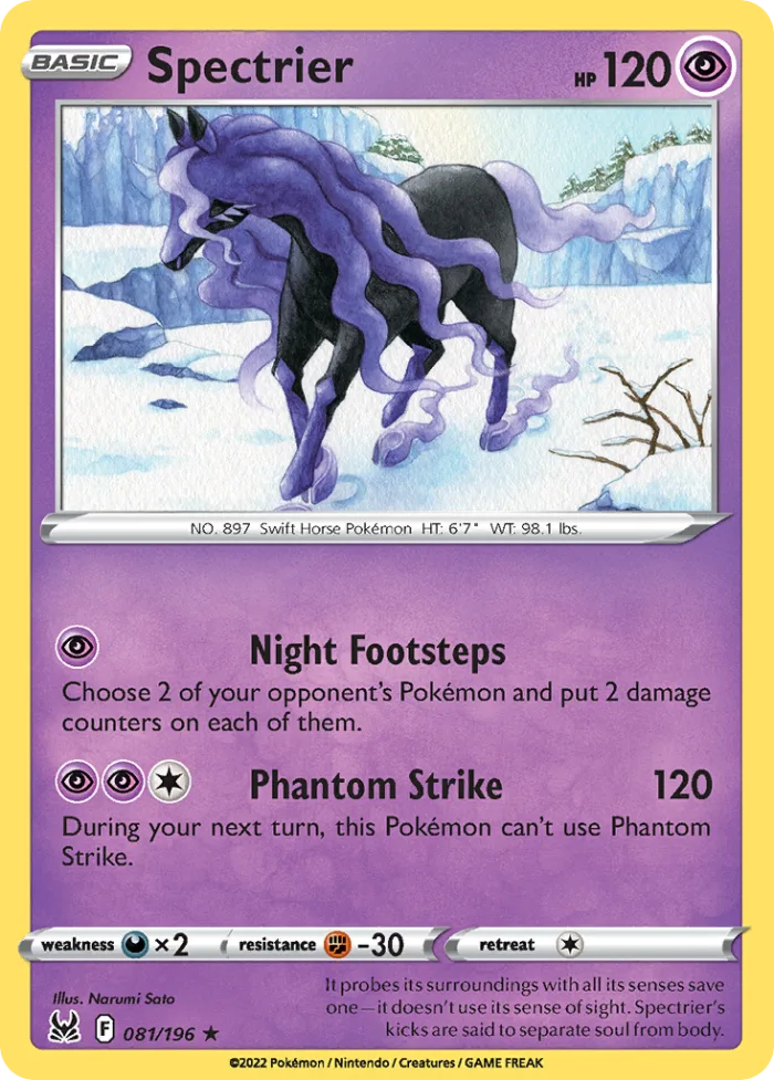 Spectrier #81 Lost Origin Pokemon card