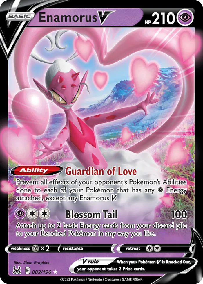 Enamorus V #82 Lost Origin Pokemon card