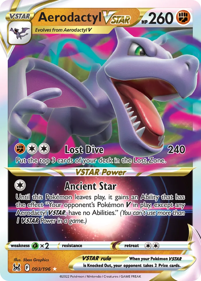 Aerodactyl VSTAR #93 Lost Origin Pokemon card