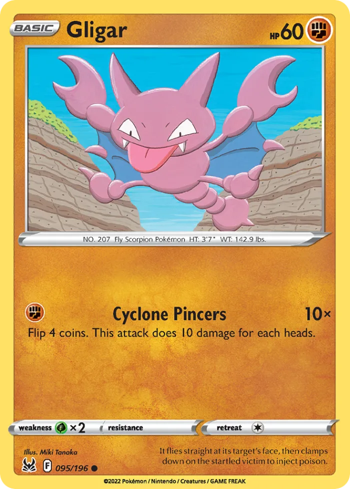 Gligar #95 Lost Origin Pokemon card
