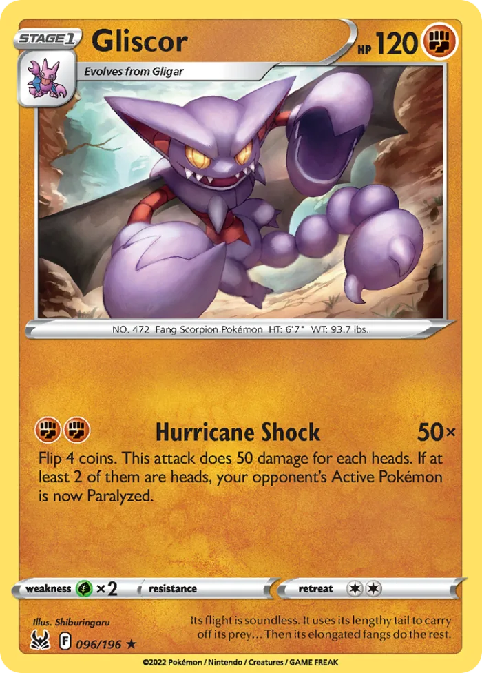 Gliscor #96 Lost Origin Pokemon card