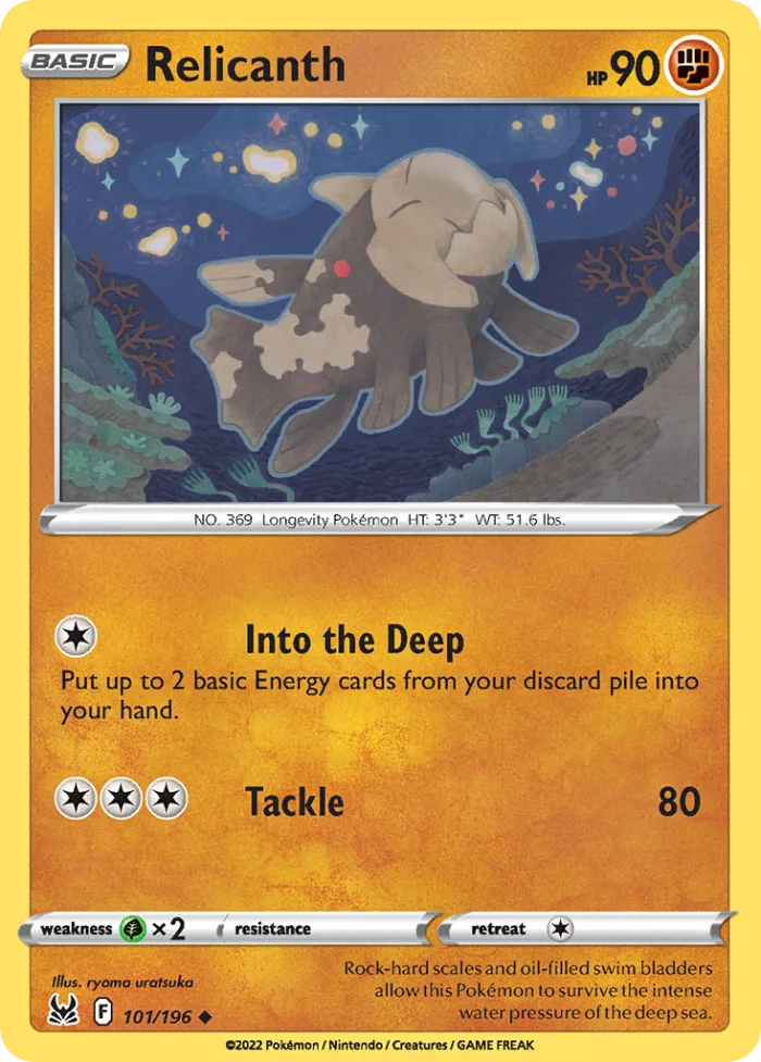 Relicanth #101 Lost Origin Pokemon card