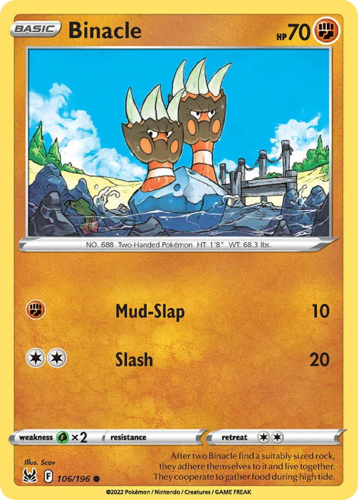Binacle #106 Lost Origin Pokemon card