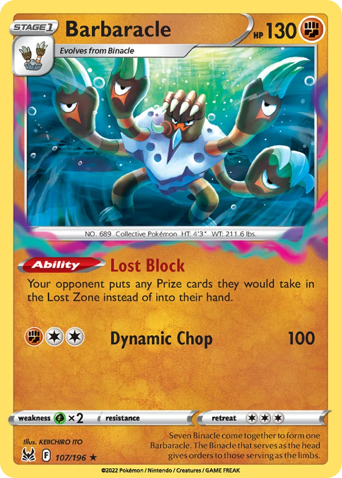 Barbaracle #107 Lost Origin Pokemon card