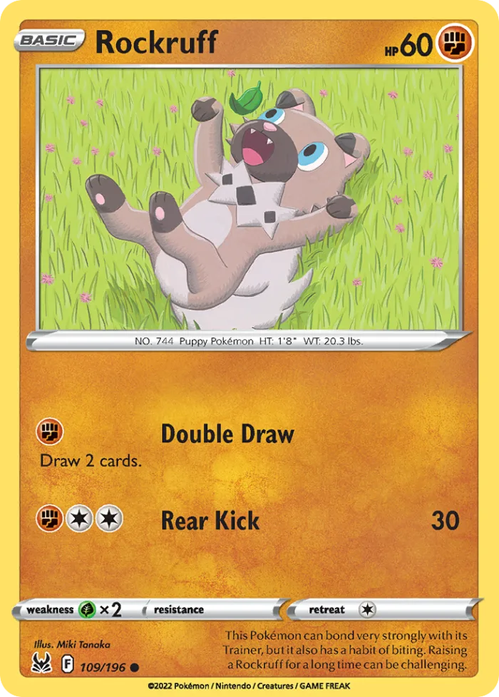 Rockruff #109 Lost Origin Pokemon card