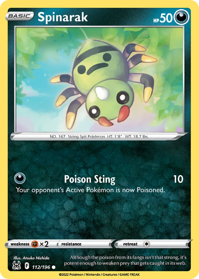Spinarak #112 Lost Origin Pokemon card