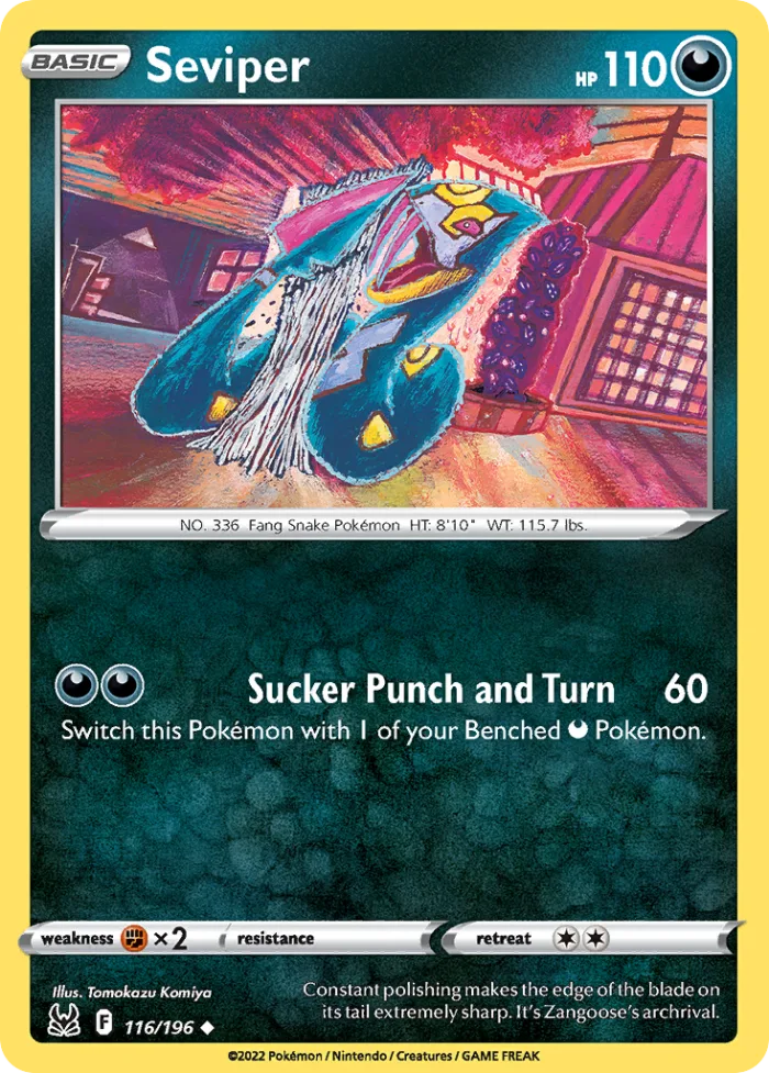 Seviper #116 Lost Origin Pokemon card