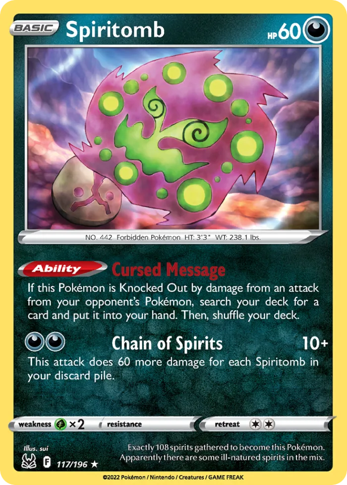 Spiritomb #117 Lost Origin Pokemon card