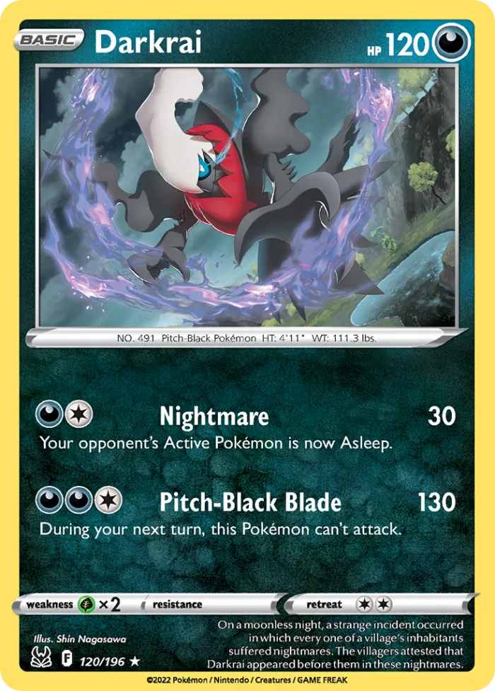 Darkrai #120 Lost Origin Pokemon card
